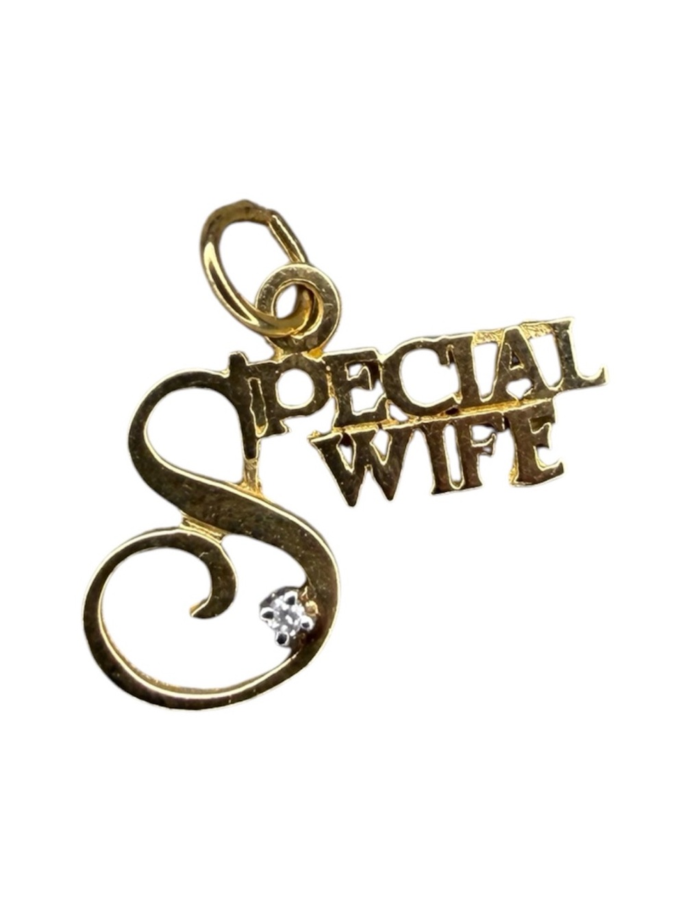 14K‎ Solid Yellow Gold "Special Wife" Pendant Charm